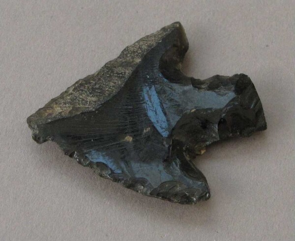 Arrowhead made from obsidian