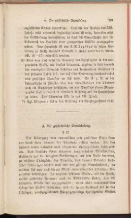 A. Die geschichtliche Entwickelung.