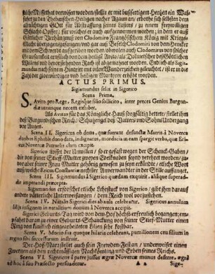 Sigismundus e parricida sanctus martyr : Vorgestellt von dem Churfürstl. Acad. Gymnasio der Soc. Jesu zu Ingolstatt den 3. u. 5. Sept. 1681 = Sigismundus auß einem Mörder seines Sohns ein H. Martyrer