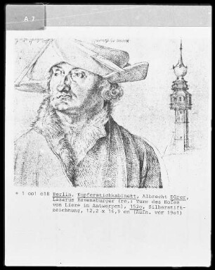 Die niederländische Reise (Das Skizzenbuch mit Silberstiftzeichnungen) — Lazarus Ravensburger; das Türmchen des Hofes von Liere