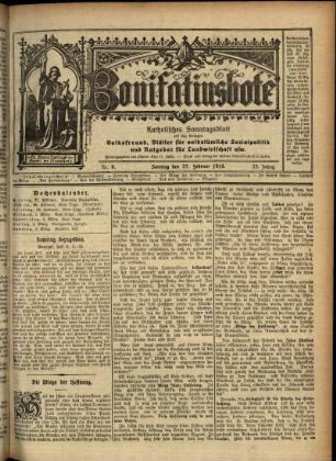 Erste Ausgabe vom Sonntag, den 27. Februar 1916.