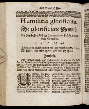[Discursus XXII.] Humilitas glorificata. Die glorificierte Demuth