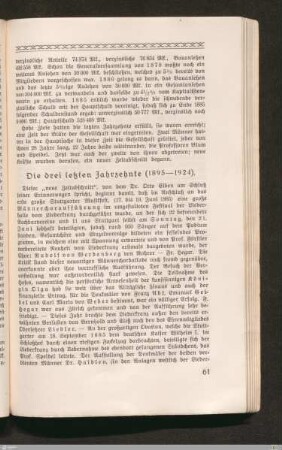 Die drei letzten Jahrzehnte 1895-1924