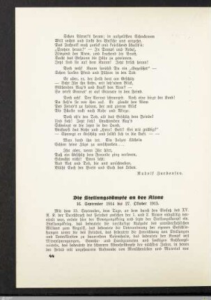 Die Stellungskämpfe an der Aisne