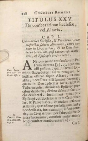Titulus XXV. De consecratione Ecclesiae, vel Altaris.