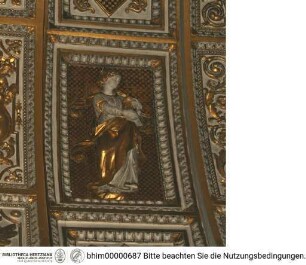 Gewölbe- und Arkadenbogendekoration, Stuckdekoration mit den Personifikationen von Fides und Fortitudo