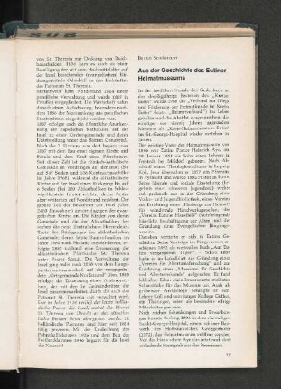Aus der Geschichte des Eutiner Heimatmuseums