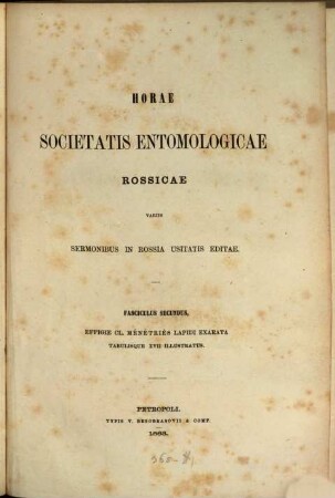 Trudy Russkogo Entomologičeskogo Obščestva : = Proceedings of the Russian Entomological Society. 2. 1863