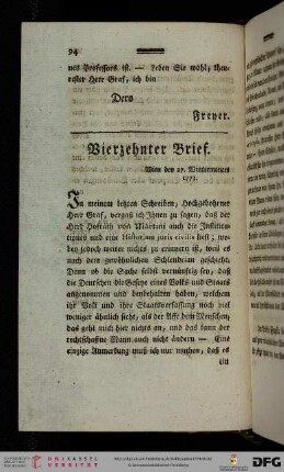 Vierzehnter Brief
