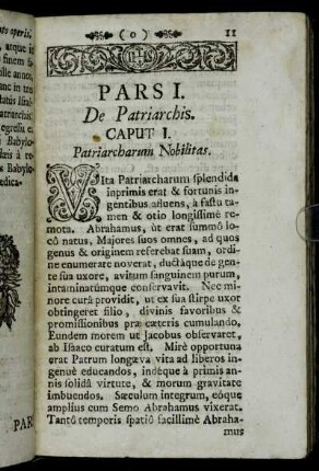 Pars I. De Patriarchis.