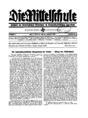 Die nationalsozialistische Sinngebung der Schule - Pflege der Mittelschule