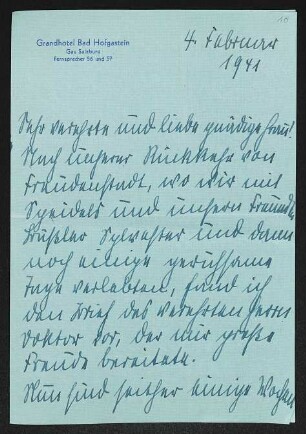 Brief von Lilly Bechtle und Richard Bechtle an Margarete Hauptmann