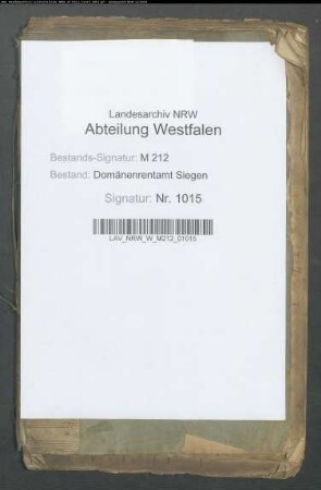 Aufstellung des Etats des Rentamts Siegen