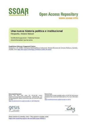 Una nueva historia política e institucional
