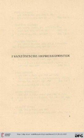 Französische Impressionisten (Nr. 1 - 31)