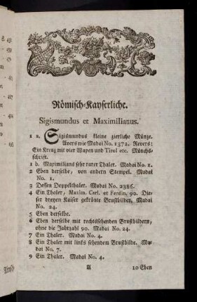 1-20, Römisch-Kayserliche. Russisch-Kaiserliche. Spanische. Portugiesische. Französische. Englische. Schottländische.