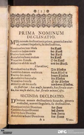 Declinatio Nominum.