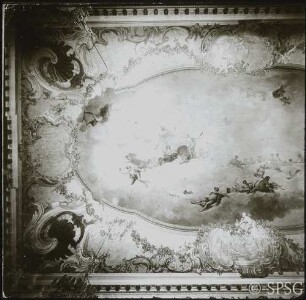 Berlin, Schloss Charlottenburg, Neuer Flügel, Speisesaal (Weißer Saal), R. 362, Detail der Decke.