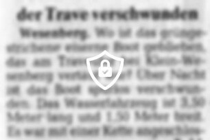 Grünes Boot vom Ufer der Trave verschwunden