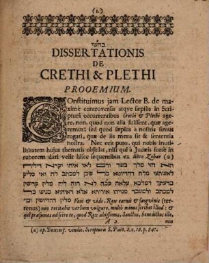 hā- Rāṣîm le-Dāwid we-li-Šelomo hak-krētî we-hap-plētî h. e. Davidis & Salomonis Satellitium Crethi & Plethi