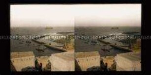 Blick auf französische Schiffe im Hafen von Casablanca, Erweiterung der Hafenanlage