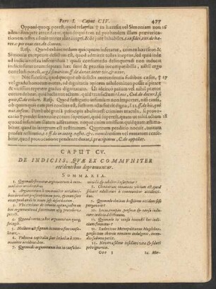 Caput CV. De Indiciis, Quae Ex Communiter accidentibus depromuntur.