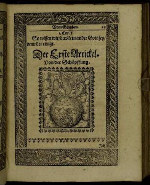 Der Erste Artickel. Von der Schöpfung.