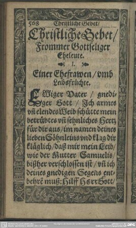 Christliche Gebet, Frommer Gottseliger Eheleute