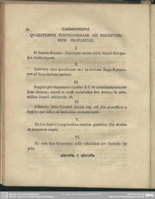 Quaestiones Controversiae Ad Disceptandum Propositae