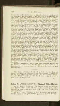 Ueber die "Bücherschau" des Evangel. Schulblattes
