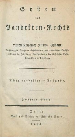 Bd. 2: System des Pandekten-Rechts