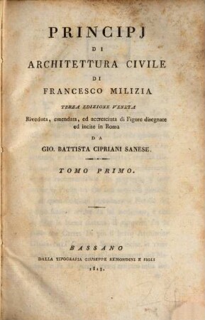 Principi di Architettura Civile. 1