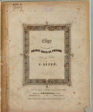 Élégie : sur des motifs du prince Louis de Prusse ; pour le piano