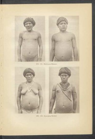 100. und 101. Ihuruana-Männer - 102. und 103. Ihuruana-Weiber. - [Fotografien]