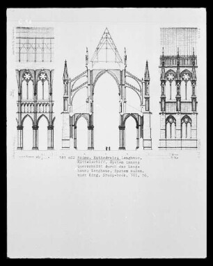 Querschnitt der Kathedrale Notre Dame zu Reims