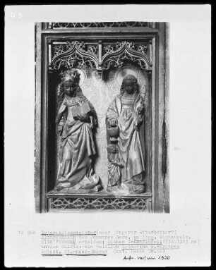 Reise-Altar — Vier Heilige in zwei Feldern — Heilige Dorothea