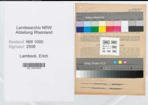 Entnazifizierung Erich Lambeck, geb. 03.07.1901 (Kugelschleifer)