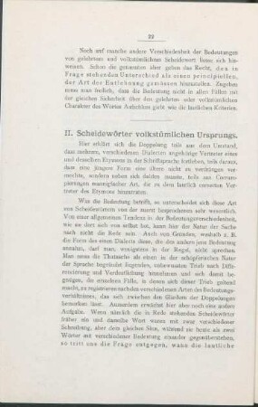 II. Scheidewörter volkstümlichen Ursprungs.