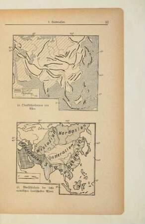 Übersichtskarte der sechs natürlichen Landschaften Asiens