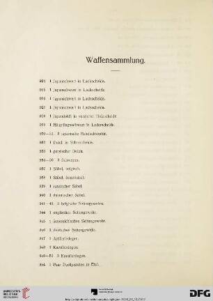 Waffensammlung (Nr. 924-995)