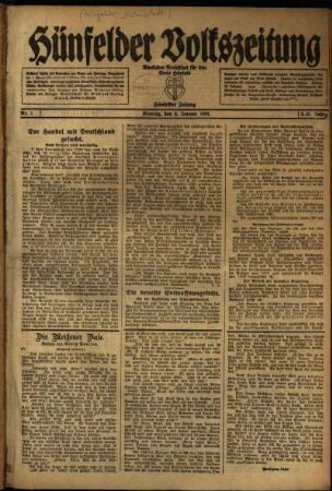 Ausgabe vom Montag, den 03. Januar 1921.
