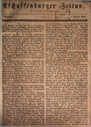 Aschaffenburger Zeitung : amtliches Organ der NSDAP und der Staats- und Gemeindebehörden. 1840