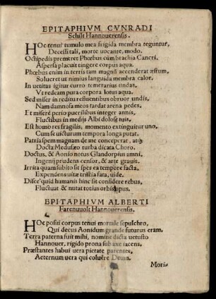 Epitaphium Alberti Farenwolt Hannoverensis.