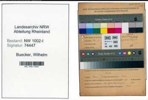Entnazifizierung Wilhelm Buecker , geb. 27.08.1902 (Schlosser)
