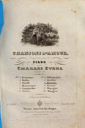Chansons d'amour : pour le piano ; oeuvre 13, 6. Russie