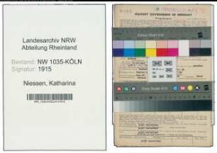 Entnazifizierung Katharina Niessen , geb. 12.12.1905 (Kontoristin)