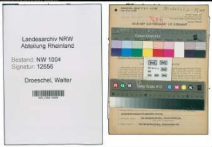 Entnazifizierung Walter Droeschel , geb. 09.11.1906 (Expedient)