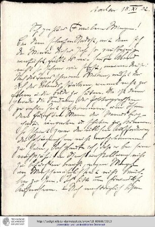 Brief vom 18.11.1902
