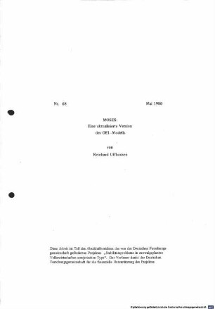 Moses : eine aktualisierte Version des OEI-Modells