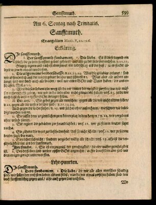 Am 6. Sontag nach Trinitatis. Sanfftmuth